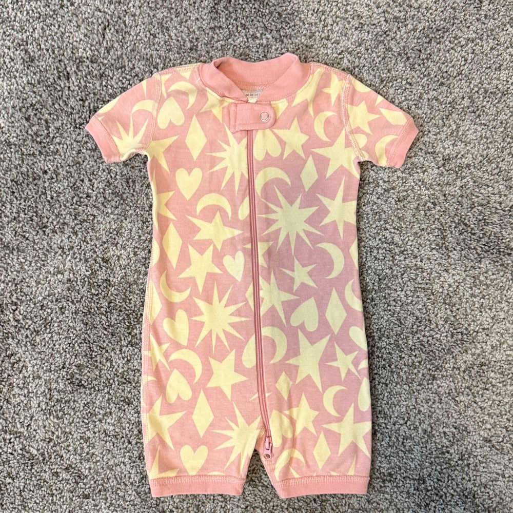 Hanna Andersson Pink baby pajamas, 3-6 months